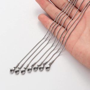 Collar de acero inoxidable <span class=keywords><strong>Xu</strong></span> <span class=keywords><strong>Han</strong></span>, cadena de serpiente para colgante DIY, joyería para la clavícula - Product Image 5