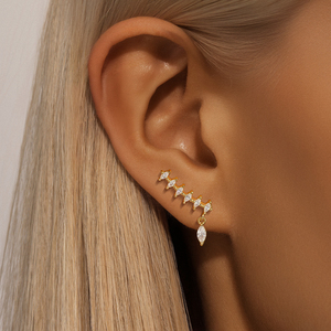 CANNER Nuevos Pendientes de Plata de Ley S925 Minimalistas Geométricos con Circonita Marquise para Mujer - Product Image 5