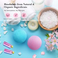 Bola Mandi Garam Aromaterapi Bunga Kering Wangi Tahan Lama Minyak Esensial Alami Gelembung Mengembang Meledak