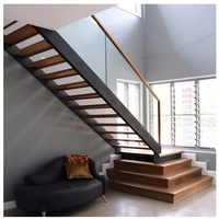 TAKA Escalier Flottant Personnalisé DIY en Acier et Bois avec Limon Central Unique