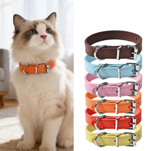 Collar de Perro de Cuero PU Impermeable para Perros Pequeños y Medianos, Collar Duradero Anti-Mordidas para Cachorros, Gatos, Teddy, Chihuahuas - Product Image 2