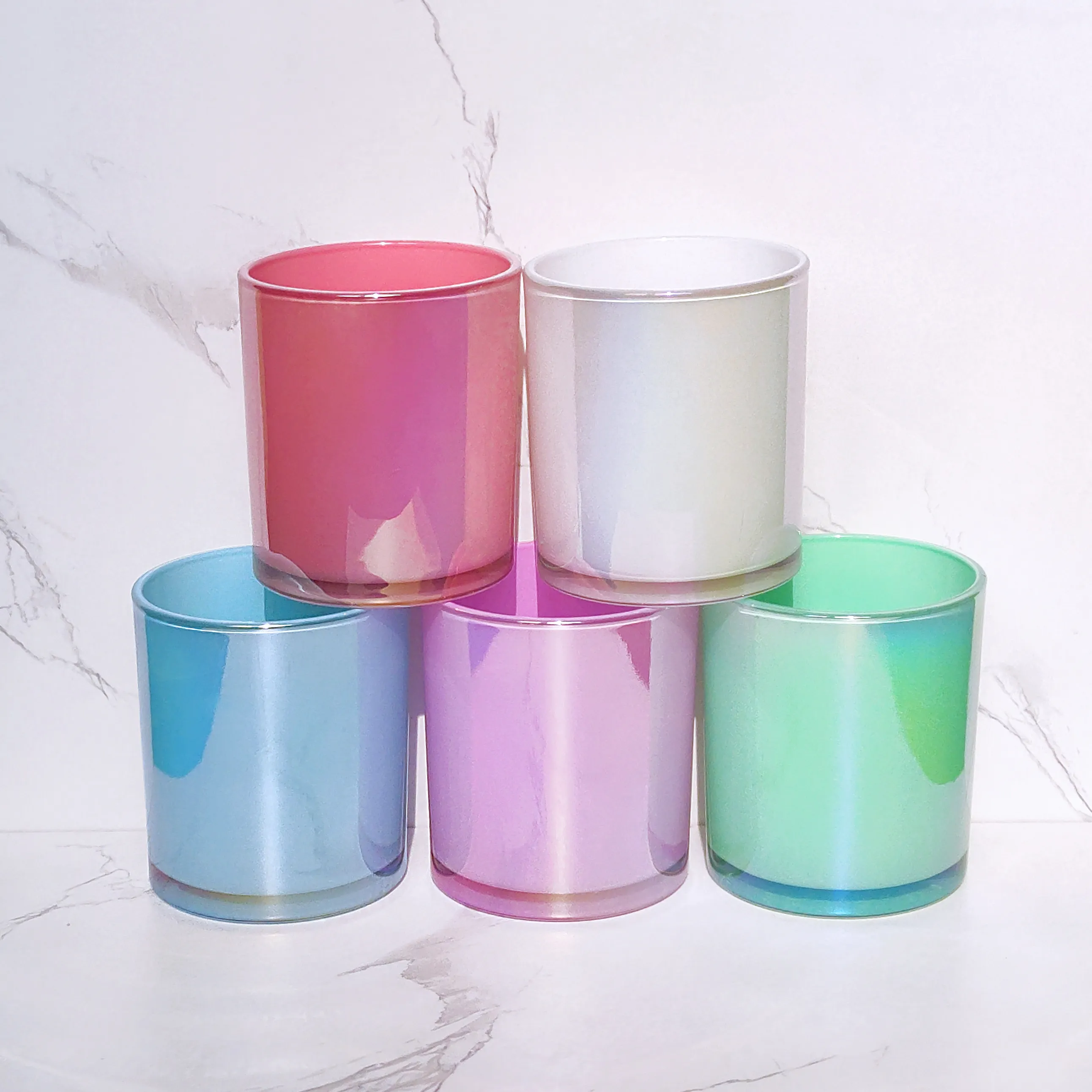 O laser deslumbrante pode ser personalizado jarra de vidro para velas de aromaterapia com tampa