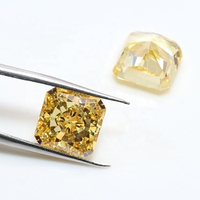 Yingma gemmes 5A + pierre synthétique en zircon cubique, taille carrée, 7x7mm à 10x10mm