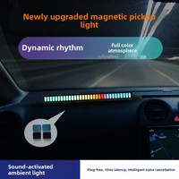 Lumière d'ambiance magnétique RGB USB en ABS pour microphone, ordinateur de bureau, audio de voiture, LED rythmique à activation vocale, ambiance musicale