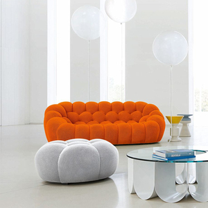 Nút Sofa Bong Bóng Phong Cách Hiện Đại Vải Bọc Cong 2 Hoặc 3 Hoặc 4 Chỗ Ngồi Hình Dạng Cao Rebound Sponge Bubble Sofa - Product Image 4