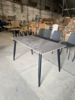 Tables à manger classiques modernes, tables de salle à manger de luxe pour restaurants, ensembles de chaises, plateau en pierre