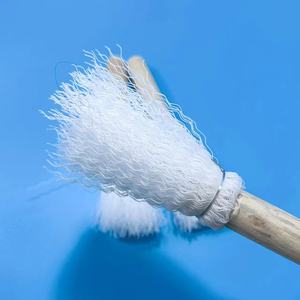 Petite brosse de nettoyage en soie blanche avec manche en bois, manche en bois de qualité supérieure, brosse antiadhésive pour poêles, brosse multi-usages pour casseroles et bols - Product Image 3