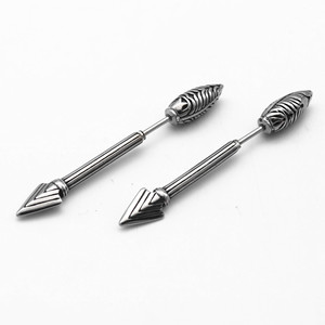 Pendientes de acero de titanio con forma de flecha de yunnique, diseño geométrico, joyería de moda unisex GZYE-1477 - Product Image 5