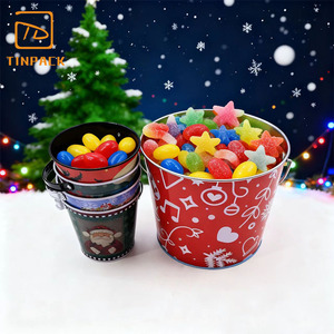Nhỏ tin Bucket với xử lý cho gói của kẹo SÔCÔLA giáng sinh Halloween kẹo tin container với nắp tin đồ chơi cho trẻ em - Product Image 1