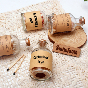 Allumettes de sécurité en bois avec logo <span class=keywords><strong>personnalisé</strong></span>, flacon en verre de luxe, allumettes avec bouchon, étiquette privée, allumettes pour bougies, cigares et spas - Product Image 4