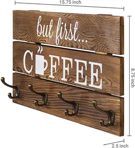 Kahve bar duvar süslemeleri kahve kupa tutucu ahşap kahve pod tutucu kupa