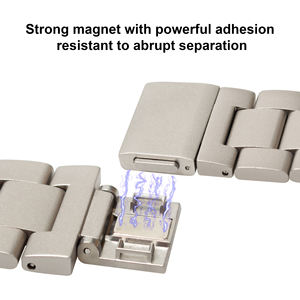 Correa de reloj de metal de titanio para <span class=keywords><strong>Apple</strong></span> <span class=keywords><strong>Watch</strong></span> Ultra Series 9 8 7 <span class=keywords><strong>6</strong></span> 41mm 45mm 49mm de lujo 3 enlaces Cierre magnético correa de reloj inteligente - Product Image 3