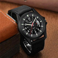Montre sportive de style militaire Dsimple pour homme, cadran à quartz lumineux, bracelet en nylon de 41 mm, fonction calendrier, design adapté aux étudiants