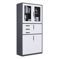 Armoire à dossiers en acier moderne, armoire à documents, armoire d'archives ; armoire en tôle d'acier épaissie, design minimaliste moderne pour le bureau