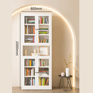 Porta in vetro acciaio libreria armadietto di stoccaggio <span class=keywords><strong>terra</strong></span> prevenzione polvere ripiano di esposizione adatto per la camera <span class=keywords><strong>da</strong></span> letto dei bambini a casa - Product Image 5
