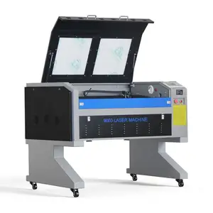 pvc wood co2 laser cutting machine 100 w 6090 for home business with cw 3000 water chiller