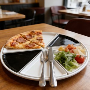 Juego de 6 Platos Triangulares de Melamina para Pizza de 8.65 Pulgadas, Redondos, para Servir Pizza - Product Image 5
