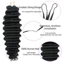 Extensions de cheveux humains à pointe effilée pour tresses au crochet, bouclées profondes, sans trame, 100g, 100% cheveux humains vierges brésiliens
