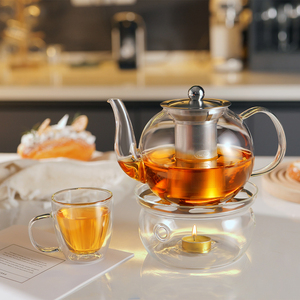 Cnglass Chất lượng cao handblown bán buôn Kính ấm với có thể tháo rời Infuser Stovetop an toàn ấm trà thủy tinh cà phê brewer - Product Image 1