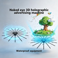 Ventilador Holográfico 3D Portátil de 110 Pulgadas para Exteriores, Pantalla LED Publicitaria Holográfica de Ultra Alta Definición, Equipo OEM