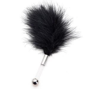 Collier en soie noire avec plume pour chatouiller, accessoires de jeu pour adultes - Product Image 2