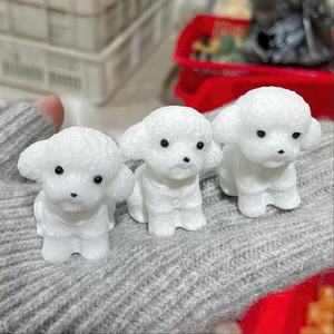 Figuras de Animales Talladas a Mano en <span class=keywords><strong>Jade</strong></span> Blanco Natural, Perro, Pájaro, Conejo, Oveja, Cristal Tallado para Decoración del Hogar, Venta al Por Mayor - Product Image 1