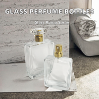 Flacons de parfum en verre transparents rectangulaires de 100 ml avec pompe pulvérisatrice pour sérums de soin et huiles essentielles, sérigraphiés, sans diffuseur à bâtonnets