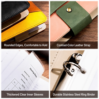 Porte-documents en cuir personnalisé avec fermeture éclair, organiseur avec calculatrice, presse-papiers, poignées et logo pour cadres, réunions d'affaires