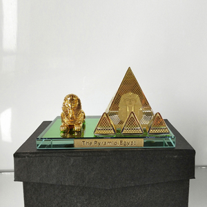 <span class=keywords><strong>Pirámide</strong></span> <span class=keywords><strong>egipcia</strong></span> de cristal dorado, modelo para regalo religioso - Product Image 6
