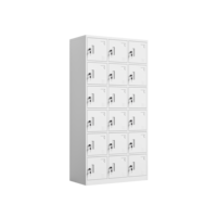 Casier en acier multi-cellules à 18 portes, armoire de rangement métallique verrouillable pour le stockage d'objets personnels des employés et des étudiants