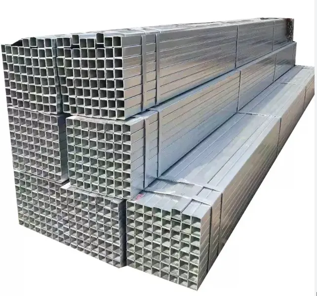 Astm Standard St37 Tubo hueco cuadrado Tubo de acero galvanizado de 2,5 pulgadas Tubo cuadrado galvanizado por inmersión en caliente