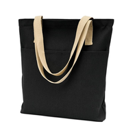 Sac de plage en toile au design populaire avec poche, sacs de courses réutilisables, sac fourre-tout en coton pas cher avec logo personnalisé