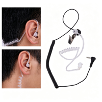 Casque intra-auriculaire incurvé 3,5 mm avec microphone à main, suppression du bruit, étanche, pour talkie-walkie et lecteurs MP3/MP4