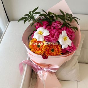 Ramo de Flores Artificiales Francis Freud, Rosas Rojas de Seda, Decoración para el Día de San Valentín, Bodas y Hogar - Product Image 1