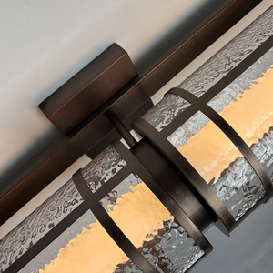 Stainless Steel Glass Wall Lamp 210cm Led <b>Light</b> Source Hotel Lobby <b>Corridor</b> Lighting - Product Image 4