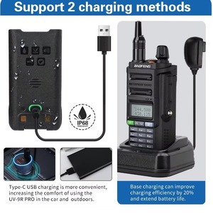 Batería de iones de litio T57 de 8800mAh con carga tipo C para walkie talkie Baofeng UV9RPlus UV-9R PRO UV-XR - Product Image 4