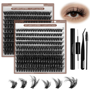 ขนตาปลอมแบบ DIY รุ่น D Curl ฟูฟ่อง งอนสวย ติดง่ายด้วยกาวร้อน  แบบกลุ่ม 30P 60P 80P 100P สำหรับแต่งตา - Product Image 1