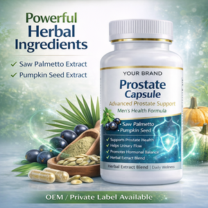 Capsules de soutien de la <span class=keywords><strong>prostate</strong></span> à base de Palmier nain et de Graine de citrouille, Complément alimentaire pour la santé masculine, Formule à base de plantes, Marque privée OEM ODM - Product Image 3