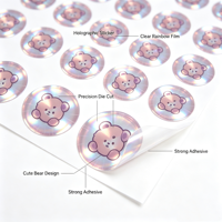 Étiquette holographique laser anti-contrefaçon à usage unique avec code QR, étiquette adhésive laminée au laser, support inviolable