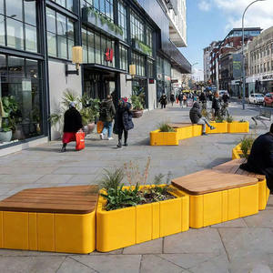 B48 Luxury Marble Finish Midcentury Design FRP Planter Chair Eco-Friendly Durable Outdoor Seating for Hotel Lobbies High-End - Product Image 4