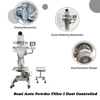 Machine de remplissage semi-automatique à vis sans fin de haute précision certifiée CE pour poudre d'épices, café, farine, produits chimiques, protéines 1-500g