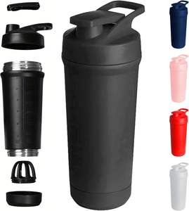 थोक शेकर्स प्रोटीन स्पोर्ट्स वाटर मग नए डिजाइन अनुकूल धातु स्टेनलेस स्टील जिम प्रोटीन शेकर कस्टम लोगो के साथ - Product Image 2
