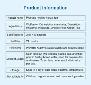 Thé pour la Prostate en Marque Blanche à Base d'Herbes Biologiques Naturelles OEM Thé Santé pour Homme - Product Image 5