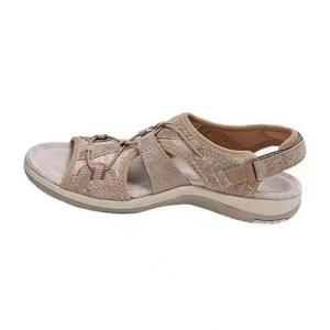 Sandalias de verano 2021 para mujer, nueva <span class=keywords><strong>cabeza</strong></span> redonda, transpirables, informales, planas, para playa, para mujer, talla grande con amortiguación para comercio exterior - Product Image 4