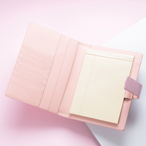 Agenda Personalizada de Cuero PU Rosa A5, Diario con Anillas, Cuaderno con Hojas Sueltas, Recargable, Planificador, Organizador - Product Image 3