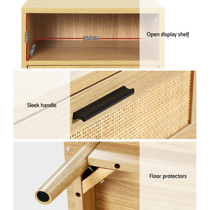 Table <span class=keywords><strong>de</strong></span> chevet traditionnelle en bois avec 1 tiroir et une étagère pour chambre d'appartement - Product Image 6