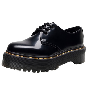 Botas de Plataforma para Mujer, Nuevas y a la Moda, con Punta Cuadrada, de Cuero Genuino, con Cordones, Transpirables, Ligeras, para Oficina, Carrera, Universidad - Product Image 1