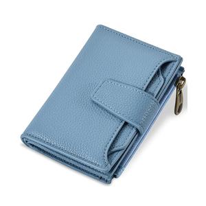 Porte-monnaie zippé en cuir PU, porte-cartes minimaliste, anti-vol, blocage RFID, portefeuille pour femme, broderie diamants 39% - Product Image 1