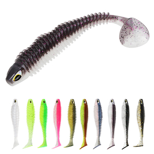 Leurres souples en plastique à queue de pagaie pour <span class=keywords><strong>la</strong></span> pêche au bar, à <span class=keywords><strong>la</strong></span> <span class=keywords><strong>truite</strong></span>, au crappie, au walleye en eau douce et salée, en rivière et en <span class=keywords><strong>lac</strong></span>, avec yeux 3D - Product Image 1