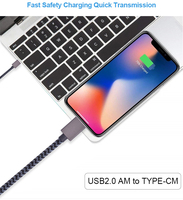 Data Mobile Ponsel 28 24 Awg Kabel Telepon Massal 2.0 Tipe Cepat Charger Usb C Kabel untuk Power Bank